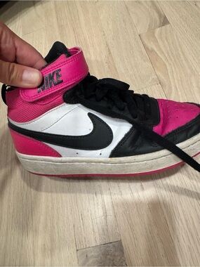 Nike Girl’s High-Top Sneakers in Pink, Black & White